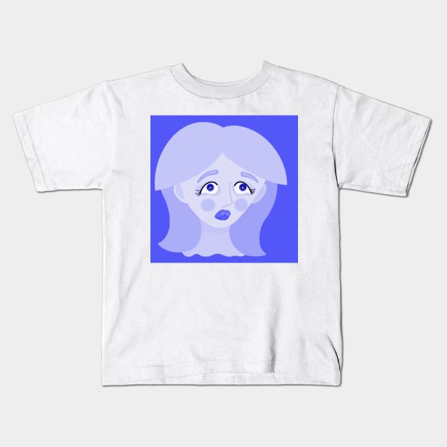 Blue Girl Kids T-Shirt by Doggomuffin 